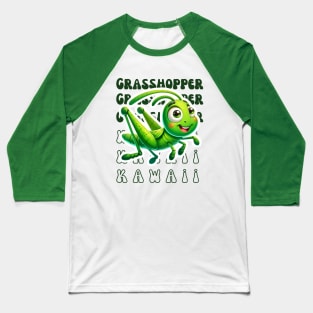 Kawaii Grasshopper Baseball T-Shirt